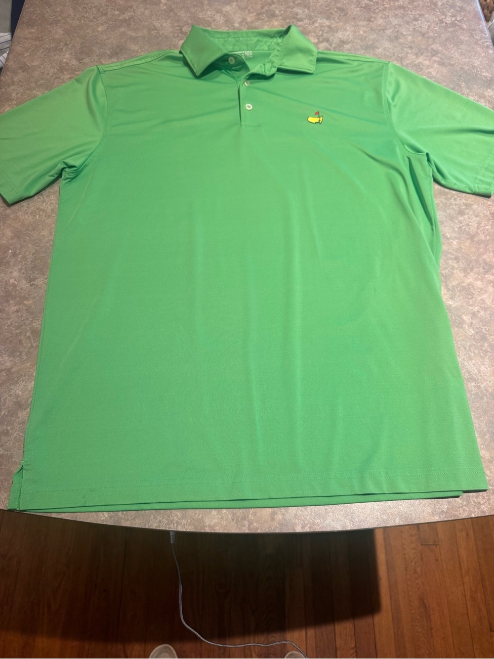 MASTERS Men's Bright Green Short-Sleeve Performance Golf Polo